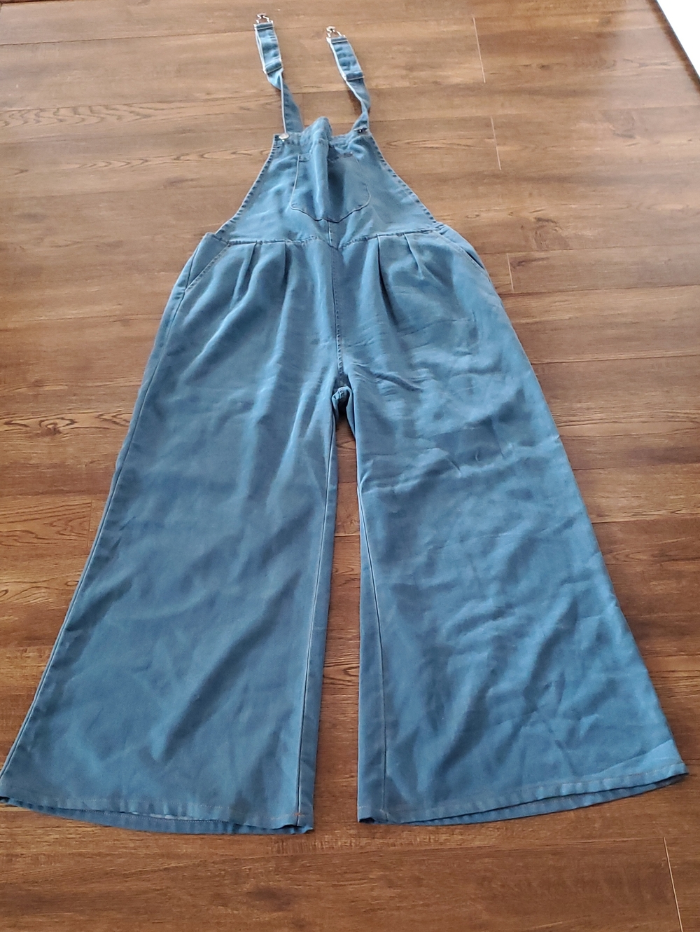 Wide-Leg Denim Overalls for Women - Blue
